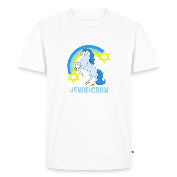 Judaïsme Licorne Davidstern Juif Juif - T-shirt Premium bio Homme - blanc - Devant - Nico (187cm)