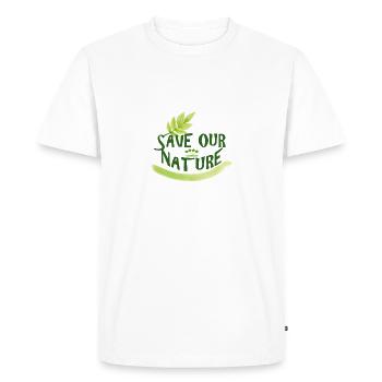 Protection de la nature - T-shirt Premium bio Homme - blanc - Devant - Nico (187cm)