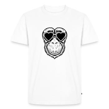 Chimpanzee Love Gorilla Silverback Monkey Gift - Men's Premium Organic T-Shirt - white - Front - Nico (187cm)