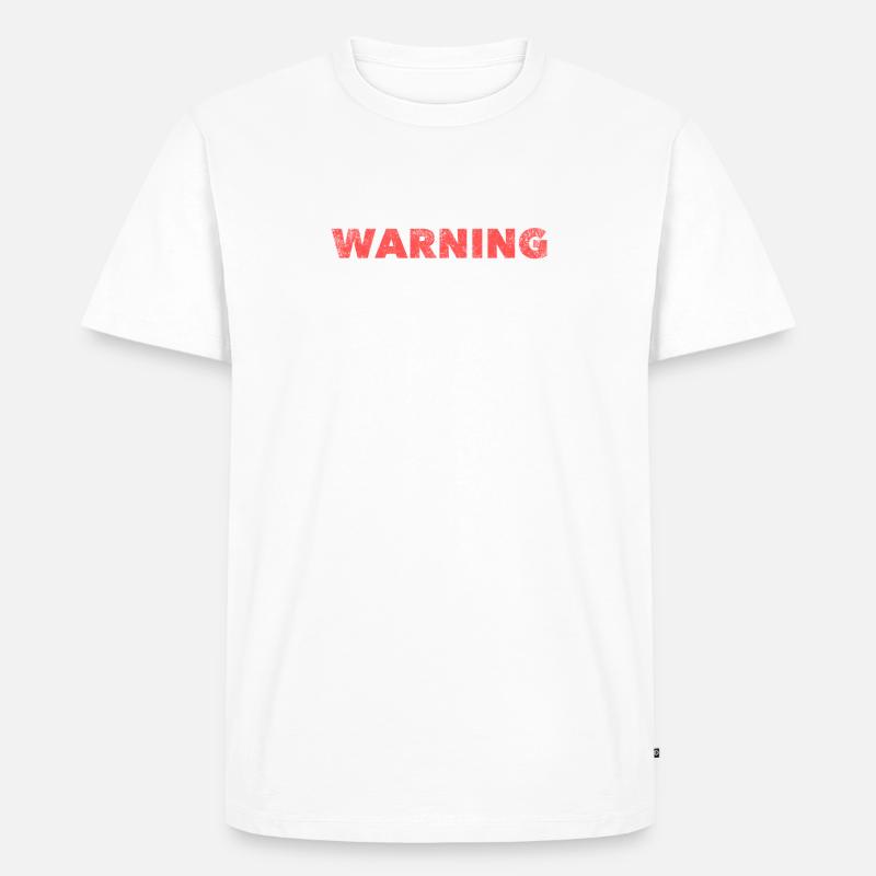Warnung: Ich bin ein Geschichts-Nerd - Männer Premium Bio T-Shirt - Weiß