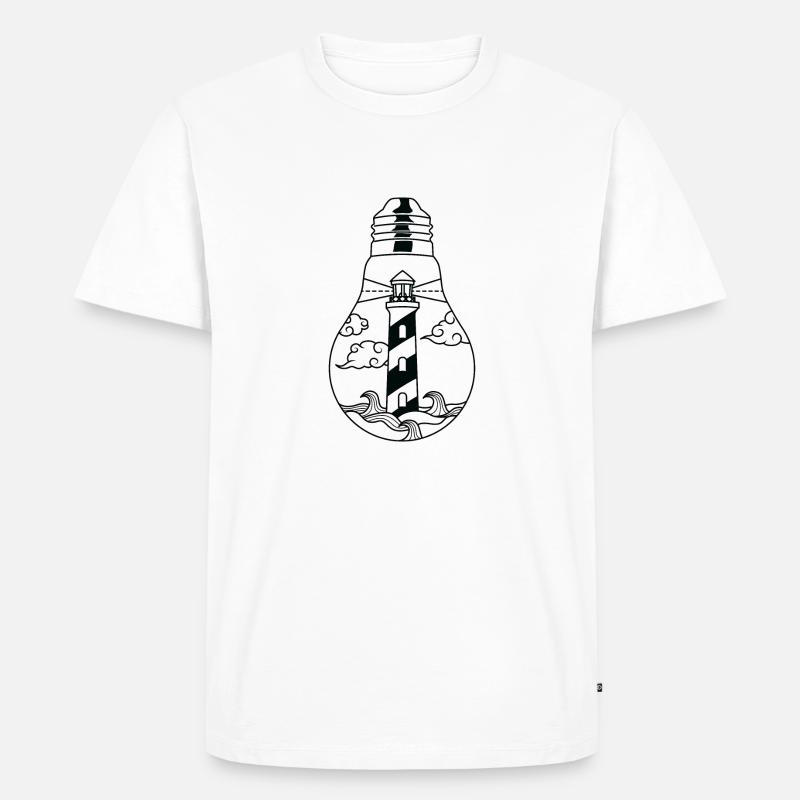 Leuchtturm Küste - Männer Premium Bio T-Shirt - Weiß