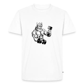 Wikinger Viking Bodybuilder Training Gym - T-shirt Premium bio Homme - blanc - Devant - Nico (187cm)