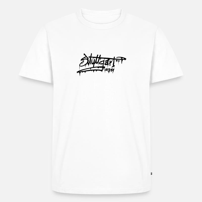 Stuttgart 0711 Graffiti - Männer Premium Bio T-Shirt - Weiß