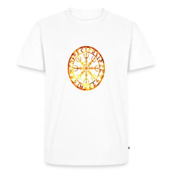 Viking Symbol Fire Flames Norse Vikings Gift - T-shirt Premium bio Homme - blanc - Devant - Nico (187cm)