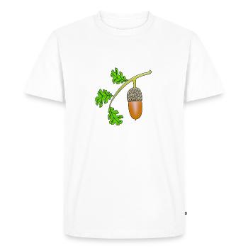 Acorn leaf oak bea - Men's Premium Organic T-Shirt - white - Front - Nico (187cm)