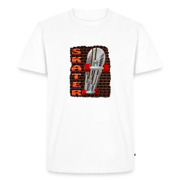 Skaterboaed skater maçonnerie à travers - T-shirt Premium bio Homme - blanc - Devant - Nico (187cm)