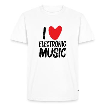 J'aime la musique électronique - T-shirt Premium bio Homme - blanc - Devant - Nico (187cm)