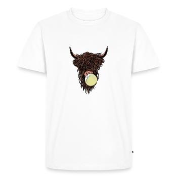 Vache fraîche avec du chewing-gum - T-shirt Premium bio Homme - blanc - Devant - Nico (187cm)