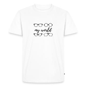 My world optician - Men's Premium Organic T-Shirt - white - Front - Nico (187cm)
