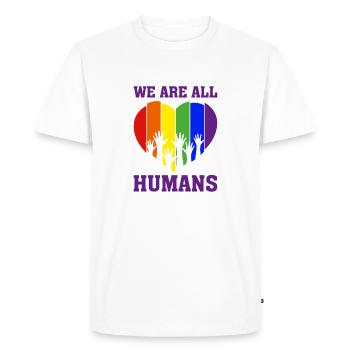 Christopher Streed Day We are ALL HUMANS Cadeau - T-shirt Premium bio Homme - blanc - Devant - Nico (187cm)