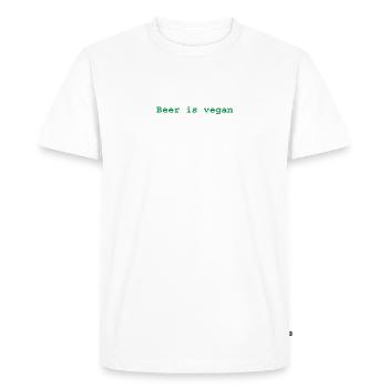 Bier ist vegan - Männer Premium Bio T-Shirt - Weiß - Vorne - Nico (187cm)
