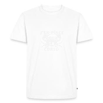 j'en pince pour la corse idée cadeau corsica - T-shirt Premium bio Homme - blanc - Devant - Nico (187cm)
