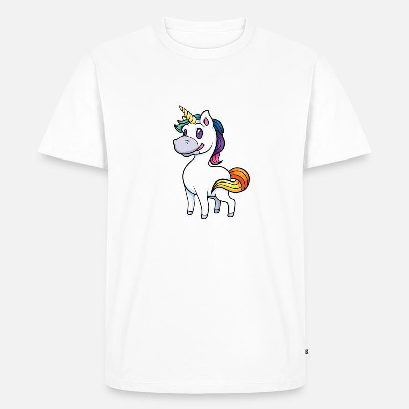 Stolzes Einhorn - Männer Premium Bio T-Shirt - Weiß