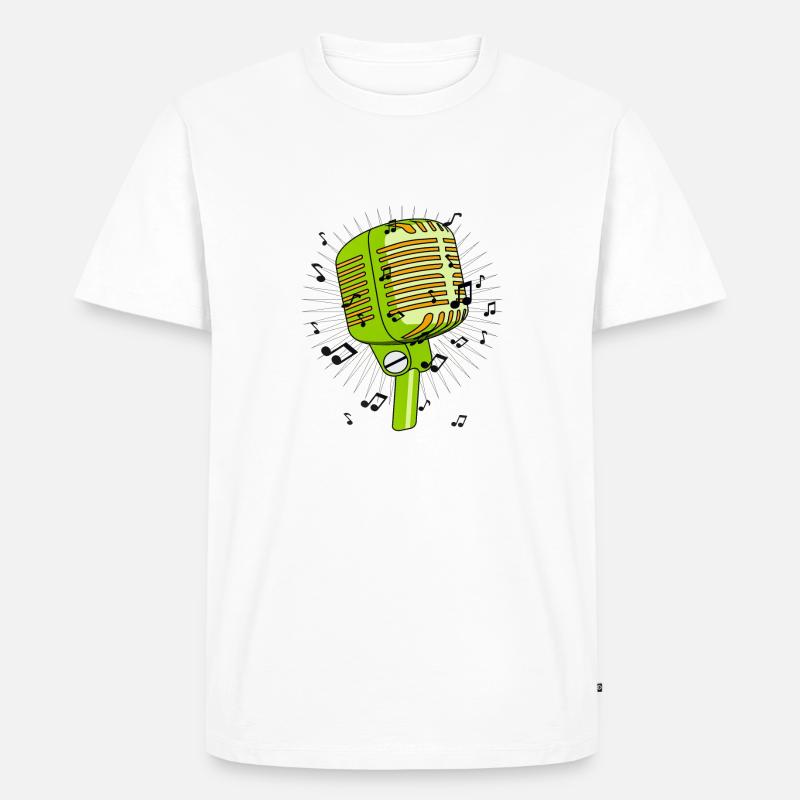Microphone Notes - Men's Premium Organic T-Shirt - white