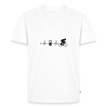 Vélo électrique - T-shirt Premium bio Homme - blanc - Devant - Nico (187cm)