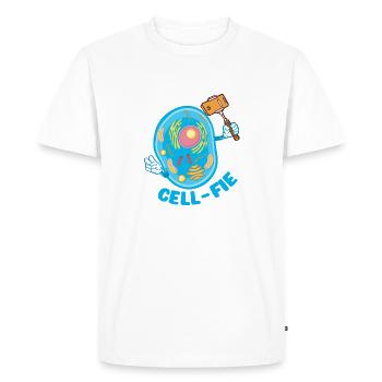 Cell-Fie drôle chimie biologie science jeu de mots - T-shirt Premium bio Homme - blanc - Devant - Nico (187cm)