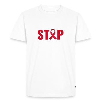 Stop violence - T-shirt Premium bio Homme - blanc - Devant - Nico (187cm)