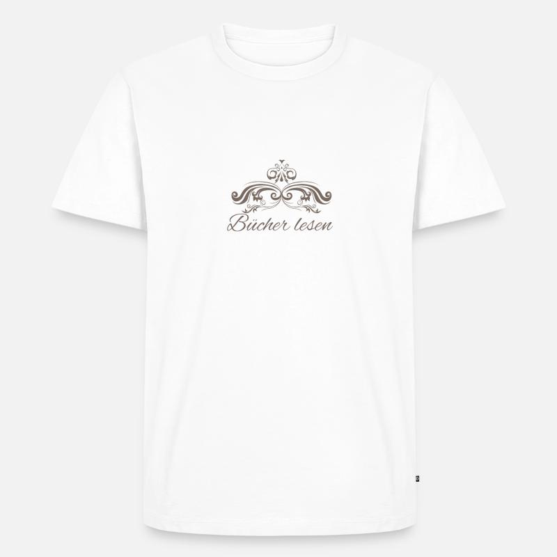 Bücher lesen - Männer Premium Bio T-Shirt - Weiß