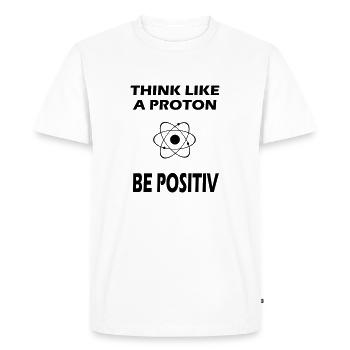 Proton disant positif - T-shirt Premium bio Homme - blanc - Devant - Nico (187cm)