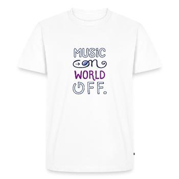 Musique sur World off - T-shirt Premium bio Homme - blanc - Devant - Nico (187cm)