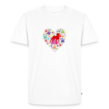 Pointeur allemand aux poils courts Saint-Valentin empreinte de patte - T-shirt Premium bio Homme - blanc - Devant - Nico (187cm)