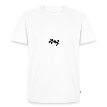 Amy Custom Text Birthday Name - Men's Premium Organic T-Shirt - white - Front - Nico (187cm)