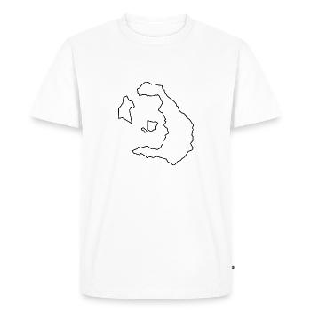 Santorini Carte Contours - Grèce - île - T-shirt Premium bio Homme - blanc - Devant - Nico (187cm)