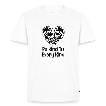 Be Kind to Every Kind Vegan Tierrechte Tierschutz - Männer Premium Bio T-Shirt - Weiß - Vorne - Nico (187cm)