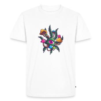 Champignons magiques Trippy Psychédélique Cannabis Weed A - T-shirt Premium bio Homme - blanc - Devant - Nico (187cm)