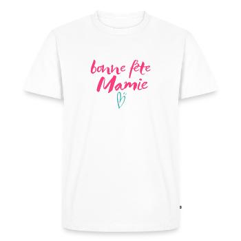 bonne fête mamie - T-shirt Premium bio Homme - blanc - Devant - Nico (187cm)