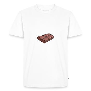 Viens du côté obscur, on a du chocolat. - T-shirt Premium bio Homme - blanc - Devant - Nico (187cm)