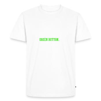 CNC Opérateur Machiniste Funny Green Button - T-shirt Premium bio Homme - blanc - Devant - Nico (187cm)