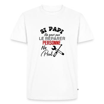 Si papi ne peut pas le reparer personne ne peut - T-shirt Premium bio Homme - blanc - Devant - Nico (187cm)