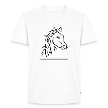 Horse Pferd - Men's Premium Organic T-Shirt - white - Front - Nico (187cm)
