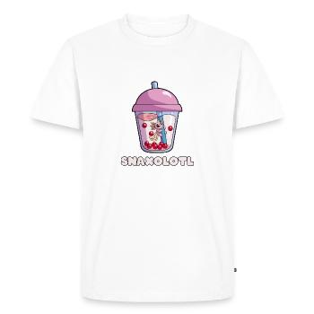 Snaxolotl Cute Axolotl Boba Tea Kawaii Axolotl Lov - Men's Premium Organic T-Shirt - white - Front - Nico (187cm)
