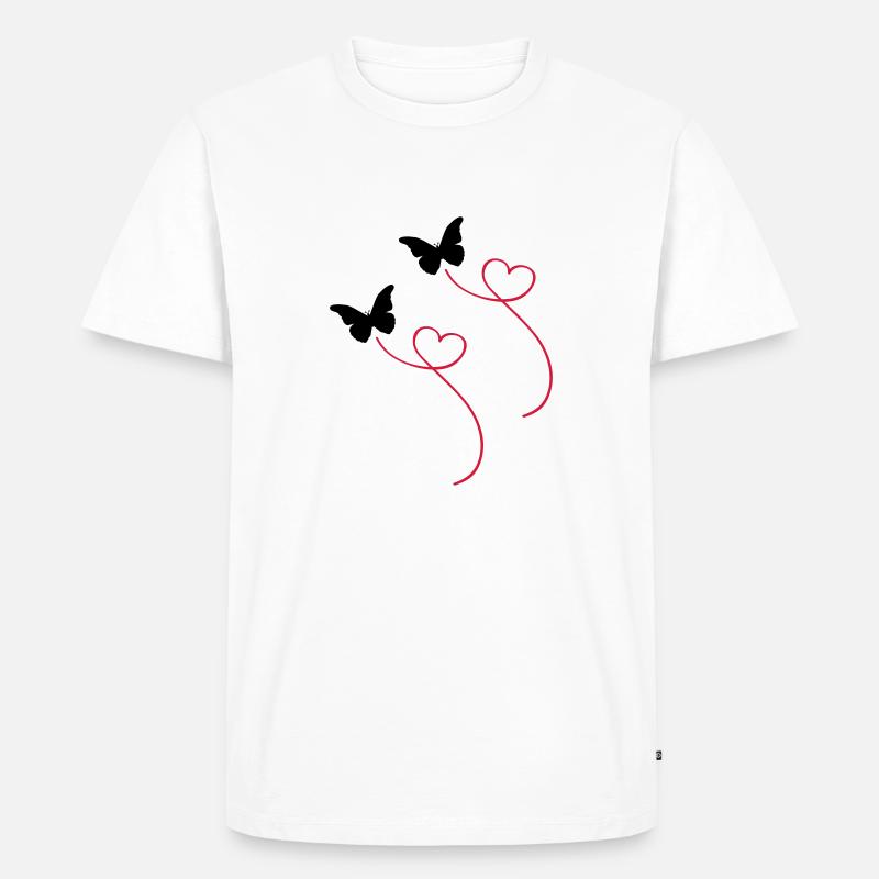 schmetterlinge - Männer Premium Bio T-Shirt - Weiß