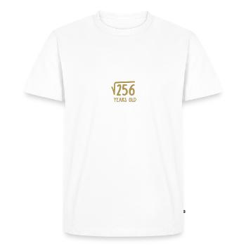 Square Root of 256 - Men's Premium Organic T-Shirt - white - Front - Nico (187cm)