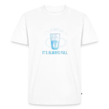 Techniquement le verre est toujours plein - T-shirt Premium bio Homme - blanc - Devant - Nico (187cm)