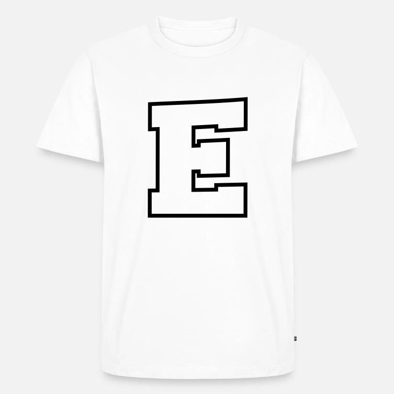 buchstabe E - Männer Premium Bio T-Shirt - Weiß