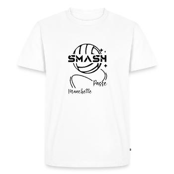 Cadeau Homme Volleyball Volley Noel Anniversaire - T-shirt Premium bio Homme - blanc - Devant - Nico (187cm)