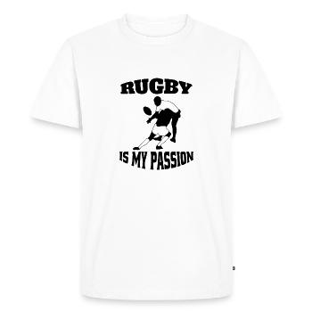 Rugby Team Football Fan American Football Rugby Team - T-shirt Premium bio Homme - blanc - Devant - Nico (187cm)