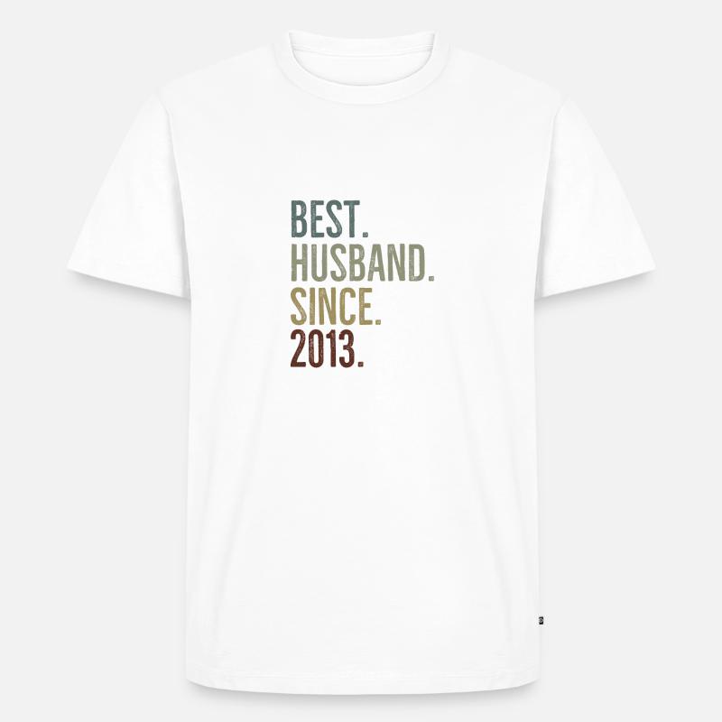 Bester Ehemann seit 2013 - Männer Premium Bio T-Shirt - Weiß