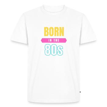 Born In The 80s - Men's Premium Organic T-Shirt - white - Front - Nico (187cm)