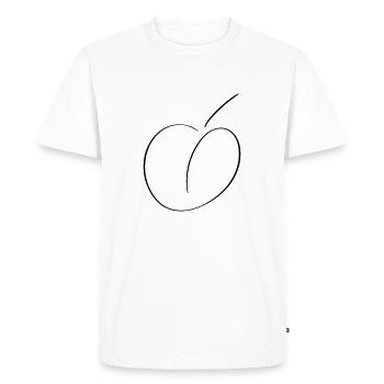 Peach Line Art - Minimalist - Men's Premium Organic T-Shirt - white - Front - Nico (187cm)