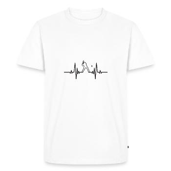 Baseball Baseball Lovers Heartbeat BaseballEr - Men's Premium Organic T-Shirt - white - Front - Nico (187cm)