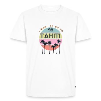 i want to go to Tahiti - Men's Premium Organic T-Shirt - white - Front - Nico (187cm)