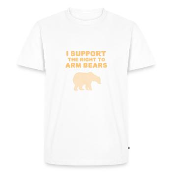 I Support The Right To Arm Bears. Parody Gun Owner - Men's Premium Organic T-Shirt - white - Front - Nico (187cm)