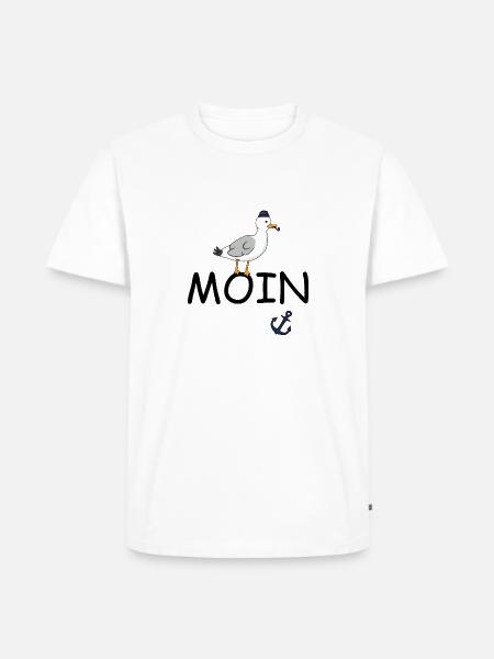 Möwe Moin - Männer Premium Bio T-Shirt - Weiß