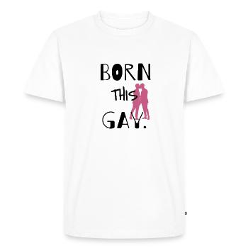 NÉ CE GAY - T-shirt Premium bio Homme - blanc - Devant - Nico (187cm)