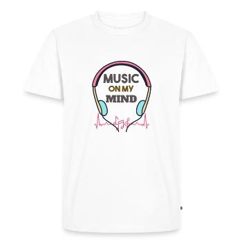 Music on my mind - T-shirt Premium bio Homme - blanc - Devant - Nico (187cm)